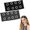 ELNX 2 Pezzi Fascia Elastica con Occhielli | Ampia Fascia Punk Grunge Edgy | Fascia con Occhielli per Donna | Accessori Y2K per Yoga Corsa Lavoro Halloween(Nero, Grigio Scuro)