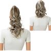 CAISHA 2 IN 1 30cm E 40cm Posticcio Treccia Portare I Codini Extensions Per I Capelli Voluminoso Ondulato Biondo Castano Mix H311
