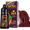 HADAVAKA 3-In-1 Wine Red Hair Colour Shampoo, Herbal Shampoo To Darken Hair, Fast-Acting Formula, Semi-Permanent Grey Coverage, For Men and Women, Restores Shine (Wine Red)