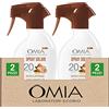 Omia 2x Omia Spray Solare Argan del Marocco Trigger Protezione Media SPF 20-2 Flaconi da 200ml