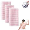 JXpxbao Aquemis Asciugamano Esfoliante 3 Pezzi Set Panno Esfoliante Extra Lungo, Spugna Doccia Con Doppio Lato Per Pulizia Profonda, Fascia Per Schiena Esfoliante Per Uomini E Donne (Strisce rosa)