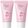 New Cover Crema solare idratante SPF 50-2 confezioni di crema solare viso e corpo JAPANESE SAKURA, idratante leggera, crema isolante idratante, non grassa, a rapido assorbimento, anti-alone
