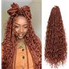 Saisifen 8 Pacchi Boho Dea Box Trecce Capelli All'uncinetto per Le Donne Nere, Pre-ciclo Bohemian Micro Trecce Con Capelli Ricci 350# Rosso Rame 12 Pollici(30cm)