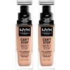 NYX Professional Makeup Fondotinta Can't Stop Won't Stop Tonalità 05 Light Liquido Waterproof Lunga Tenuta 24h Finish Matte Leggero No Transfer e Ultra Pigmentato - 2 Fondotinta da 30ml