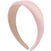 Righe e Pois - cerchietto per capelli senza dentini in raso leggermente bombato - circonferenza 12 cm larghezza 4 cm spessore o,5 cm - cerchietto per capelli elegante morbico e flessibile (Cipria)