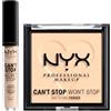 NYX Professional Makeup Can't Stop Won't Stop Correttore Tonalità 1.5 Fair Liquido Multiuso 3,5ml + Cipria Tonalità 01 Fair Polvere Opacizzante Levigante Finish Matte Lunga Tenuta - Set da 2