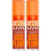 NYX Professional Makeup Duck Plump Gloss Lucidalabbra Tonalità 05 Brown of Applause Rimpolpante Finish Lucido Luminoso per Labbra Grandi e Carnose con Zenzero e Peperoncino - 2 Lipgloss da 7ml