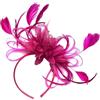 Caprilite Cerchietto per capelli con piume, colore: rosa fucsia, per matrimonio o feste
