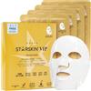 STARSKIN VIP Gold Mask (3+1), Maschera Viso Coreano in Bio-Cellulosa Rivitalizzante, Idratante, Repellente & Nutriente, Per Tutti i Tipi di Pelle