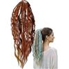 JIIENO Coda di cavallo dread elastica Salty Soul, extension istantanee Boho-dreadlock con perline, semplice fissaggio a coda di cavallo elastico in un minuto, coda di cavallo avvolgibile