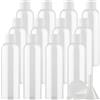 ZEOABSY 12 Pezzi 200 ml Trasparente Bottiglie di plastica PET con Tappo Flip Top Bianco, Rotondo Vuoto Contenitori per Cosmetico, Bottiglie da Viaggio per Lozioni, Liquido, Olio