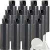 ZEOABSY 12 Pezzi 100 ml Nero Bottiglie di plastica PET con Tappo Flip Top Nero, Spalla Piatta Vuoto Contenitori per Cosmetico, Bottiglie da Viaggio per Lozioni, Liquido, Olio