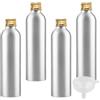 LusDoly 4 Pezzi 250 ml Bottiglia in alluminio argento con tappo a vite in Alluminio Oro per cosmetici Cosmetico Bagno Hotel la Cucina e il Lozione Corpo Doccia Shampoo Gel Viaggio