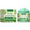 Generic Scrub viso e corpo, 500 ml, scrub per il tè verde, scrub viso, scrub corpo, spa viso e corpo, cura della pelle, esfoliante rinfrescante per uomini e donne, peeling per il corpo (verde, 6,3 x 6 cm)