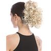 WIG ME UP - MKB-22-V-88 Toupet Coda di cavallo Fermacapelli a pettine Corti Voluminosi Ricci Biondo molto chiaro