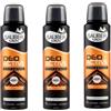 MENDOSA Sauber Men Deo Active Sport & Stress, Deodorante Spray 150ml, Protezione 48h, Senza Alcool, Set da 3