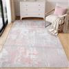 INOVADAY 90x150 cm Tappeto Lavabile in Lavatrice Tappeti Moderno Astratto Rosa/Grigio
