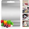 Opakawpop Tagliere in titanio per cucina, in acciaio inox, double-face, in metallo per uso alimentare, per carne, verdura, frutta, durevole (29 cm x 20 cm)