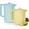 Tupperware Set di brocche Heritage in colori vintage blu e giallo, lavabili in lavastoviglie e senza BPA (set di 2, 1,5 qt./2 Qt.)