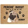 Social crazy Tappeto zerbino personalizzato - con nome cane divertente Carlino Perchè bussi - cocco naturale ideale per ingressi (Cocco Naturale, 60x40 cm)