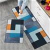 LY4U 2 Pezzi Tappeti da Cucina e Stuoie, TPR Backing Antiscivolo Tappetino, Acqua Assorbente Runner Set Lavatrice, 43x75 + 43x120cm