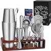 Sosayet 825ml Boston Shaker Cocktail Set Kit Barman con Supporto e Libro da Cocktail - Set Cocktail Professionale in Acciaio Inossidabile per Regalo Uomo