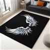 Generico Tappeto Angelo Ali Arte Tatuaggio Lavabile Resistente, Tappeti pelo corto 160 x 230 cm pieghevole Facile da Pulire, Antiscivolo con Supporto in Gomma TPR per Camera da Letto Soggiorno e Lavanderia