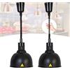 BOVDC Lampada Riscaldante per Alimenti, Lampade Scaldavivande Cucina 19 cm/25 cm, Lampade Riscaldanti Cucina Ristorante Regolabile, 250W Sospeso Lampada Scalda Piatti Ristorante (C-25cm,2 Pezzi)