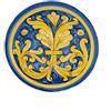 sicilia bedda - PIATTO IN CERAMICA SICILIANA con Decorazioni Maioliche - Articolo di Classe Dipinto a Mano (Maioliche su sfondo Blu, Diametro 12 CM)