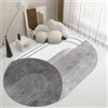 Rug-QJDDUP Tappeti Ovale,Design a linee geometriche,Dark, Oval 80 x 120 cm, Tappeto Salotto Moderno Pelo Corto, Tappeto Corridoio,Tappeti per Cameretta,