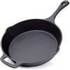 BBQ Nerd© Bistecchiera Ø 25 cm, 2600 g, con beccuccio e manico, padella in ghisa per grigliare, arrostire, arrostire, padella antiaderente, resistente al calore e mantiene il calore