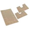 Casatessile Barocco set 3 pz tappeti bagno Set Tappeti Bagno 3 Pezzi in Cotone, Parure Tappeti Bagno - BEIGE
