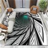 keephen 3D Optical Illusion Rectangle Area Tappeto Vortex Tappeto Antiscivolo 3D Vortex Optical Illusions Tappetino per sala da pranzo Home Camera da letto Camera da letto Decor