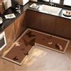 YongXinMY Tappeto da Cucina Angolare a Forma di L - Tappetino da Pavimento Antiscivolo in Fango di Diatomea Retrò, 1 Pezzo Super Assorbente ad Asciugatura Rapida Lavabile Tappeto da Bagno per Lavello
