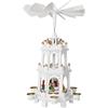 BRUBAKER Piramide Natalizia in Legno - Figure Dipinte a Mano - 3 Piani - Altezza 45 cm - Bianco