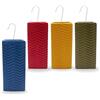 Paluplus Set 4 Evaporatori d'acqua per termosifoni in Ceramica, misura 8x4x18 cm, Umidificatore con motivo RIGHE A ONDE e gancio a forma di S, Colore Rosso, Blu, Giallo e Verde -5732F