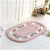 Generic Tappeto da Bagno Tappetino Idilliaco Fiore Rosa Camera da Letto Soggiorno Tappeti per Bagno Cucina Tappetino Assorbente Antiscivolo 【Ovale】 50 X 80 cm Rosa