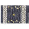 HOME ZEN HOUSEHOLD LINEN TAPPETO COTONE ART. CUBA LAVABILE IN LAVATRICE RICAMATO ASSORBENTE INTRECCIATO TESSUTO PER BAGNO CUCINA CAMERA LETTO CASA 50X175 CM BLU