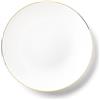 Decor Decorline - Set Piatti Plastica Rigida Riutilizzabili da 32 pezzi/per 16 persone - Classic Combo - Bianco con Bordo Oro - Piatti dessert & Piatti pranzo - 2 misure (16 x 26 cm, 16 x 19 cm)