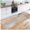 Siunwdiy Tappeto Cucina Marrone Chiaro Moderno e Diseño Abstracto Antiscivolo Lavabile 1.8 Metri per Soggiorno Camera da Letto Bagno 100X180CM