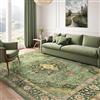AAFUOO Tappeto Verde 100x140cm (3,3×4,6 piedi) Tappeto per Zona Giorno Camera da Letto, Tappeto Vintage Orientale Lavabile, Grandi Tappeti Antiscivolo, Tappeto Neutro per Interni per Sala da Pranzo