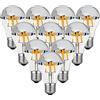 Generic YSJX Lighting, Confezione da 5/10/15, Lampadina Led Edison AC220V A19 E27 4W/8W Top Silver Bowl Filamenti Lampadina Mezza Corona Cromata Lampade Lampadine per la casa(10PCS 4w)