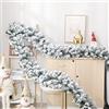 ZHANTAI Ghirlanda natalizia spessa 2,7 m, con fiocchi di neve, tartufo, in rattan, decorazione natalizia per camino, scale, ringhiere, esterni, interni, decorazione per feste