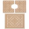 SpazioTessile Tappeto Sardo Natural Passatoia Sotto Vaso Salotto Bagno Camera 100% Cotone (Beige, Set 3 Pezzi Bagno)