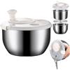 Syzplnwy Centrifuga per insalata in acciaio inox da 6 l, per asciugare verdure e bacche, design antiruggine a doppio strato con beccuccio a scarico rapido