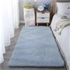 ZJEQZH Tappeto Moderno Peloso A Pelo Corto, Scendiletto Morbido e Antiscivolo Lavabile, per Salotto, Camera Da Letto e Ingresso(Light gray,80x160 cm)