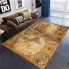 SIGOMA Tappeto Soggiorno Retrò, Mappa del Mondo Tappeto Moderni Antiscivolo Tappeto Bambini Lavabile Morbido, Tappeti Per Camera Letto Salotto Corrido Bagno Cucina, Scendiletto, 80 x 150 cm