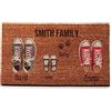 Wanapix | Zerbino Personalizzato avec Nomi | Fibra Di Cocco Naturale | Tappeto D'ingresso | Antiscivolo | 70 x 40 cm | Famiglia Adulti + Bambino + Animale