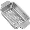 jiumxliu Colino estraibile, scolapasta cucina in acciaio inox, cestello sopra il lavandino, colino da cucina argentato, doppia maniglia, per lavare frutta e verdura, scolare pasta, pulizia senza sforzo