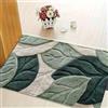 Zeroupshop Zerbino da cucina con foglie di palma tropicale, 50 x 80 cm, imitazione cashmere, superfici in morbido velluto con retro antiscivolo, per ingresso, bagno, camera da letto (A)